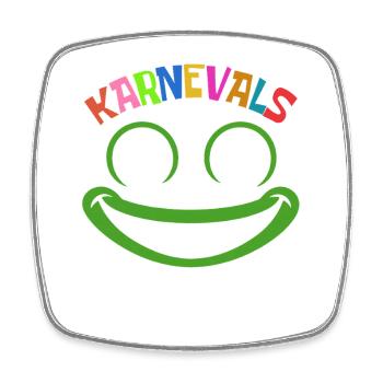 Karnevals Frosch | buntes Faschings Kostüm - Viereckiger Kühlschrankmagnet - Weiß - Vorne