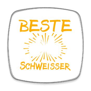 Schweisser Geschenkidee - Viereckiger Kühlschrankmagnet - Weiß - Vorne