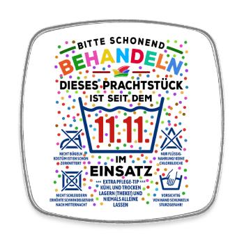 in use since 11.11. | Carnival Costume - Square fridge magnet - white - Front