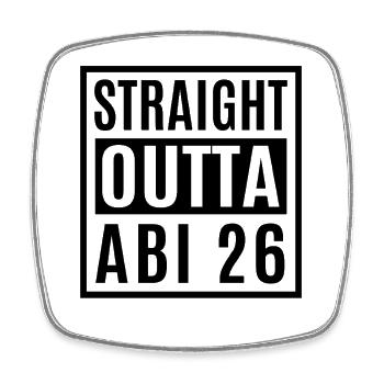 Straight outta Abi 2026 - Abitur - Geschenk - Viereckiger Kühlschrankmagnet - Weiß - Vorne
