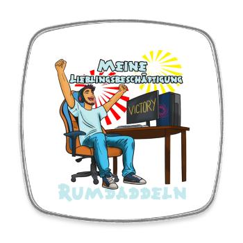 Rumdaddeln: Gaming-Lieblingsbeschäftigung - Viereckiger Kühlschrankmagnet - Weiß - Vorne