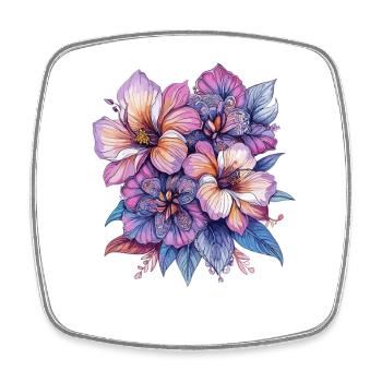 Explosion de couleurs Fleurs - Magnet carré - blanc - Devant