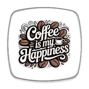 Coffee is my Joy - Square fridge magnet - white - Front