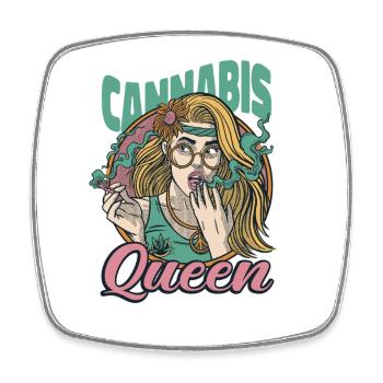 Cannabis Queen Outfit - Square fridge magnet - white - Front