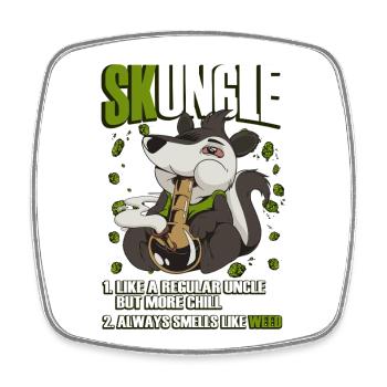 Funny Skuncle Outfit - Gift for Uncle - Square fridge magnet - white - Front