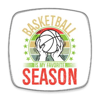 Basketball Is My Favorite Season - Viereckiger Kühlschrankmagnet - Weiß - Vorne