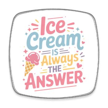 eiscreme Sprüche Eis Lustiges Kayak Geschenk - Viereckiger Kühlschrankmagnet - Weiß - Vorne