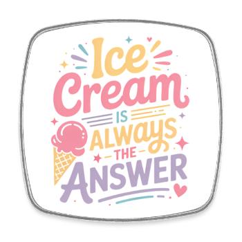 eiscreme Sprüche Eis Lustiges Kayak Geschenk - Square fridge magnet - white - Front