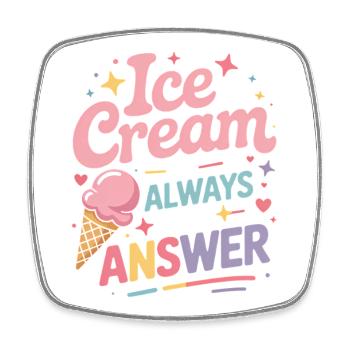 eiscreme Sprüche Eis Lustiges Kayak Geschenk - Viereckiger Kühlschrankmagnet - Weiß - Vorne