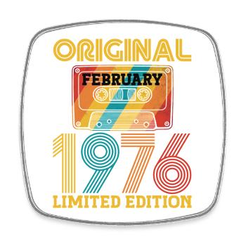 50e Anniversaire 50 ans Février 1976 Vintage Tee - Magnet carré - blanc - Devant