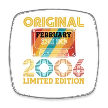 20e Anniversaire 20 ans Février 2006 Vintage Tee - Magnet carré - blanc - Devant