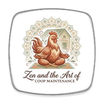 Zen et l’art du poulet d’entretien de poulailler - Magnet carré - blanc - Devant
