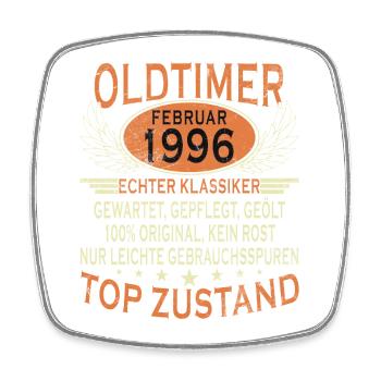 30th Birthday 30 Years February 1996 Vintage Tea - Square fridge magnet - white - Front
