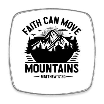 Faith can move Mountains Christian Quotes Jesus - Viereckiger Kühlschrankmagnet - Weiß - Vorne