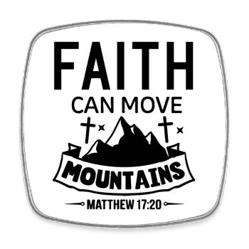 Faith can move Mountains Christian Quotes Jesus - Viereckiger Kühlschrankmagnet - Weiß - Vorne