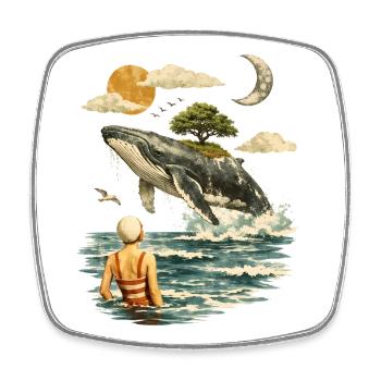 Surreale Wal-Szene – Vintage Traumlandschaft - Viereckiger Kühlschrankmagnet - Weiß - Vorne