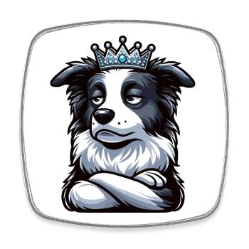 Border Collie Colliebesitzer Collieliebhaber  - Viereckiger Kühlschrankmagnet - Weiß - Vorne