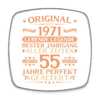 55. Geburtstag Absolut Einmalig 1971 Jahrgang - Viereckiger Kühlschrankmagnet - Weiß - Vorne