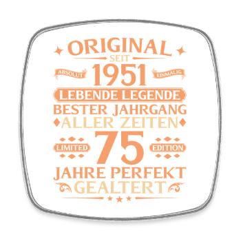 75e anniversaire absolument unique millésime 1951 - Magnet carré - blanc - Devant