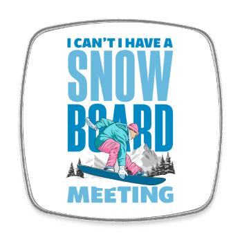 Télésiège de réunion de snowboard snowboard - Magnet carré - blanc - Devant