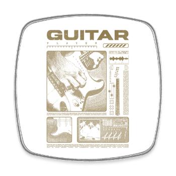 Gitarrist, Rockgitarrist, Streetwear-Musiker - Viereckiger Kühlschrankmagnet - Weiß - Vorne