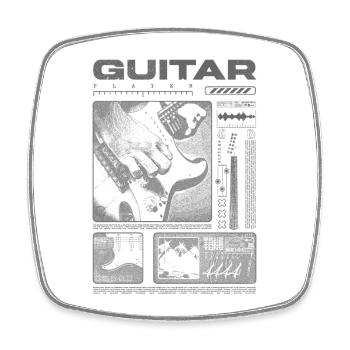 Gitarrist, Rockgitarrist, Streetwear-Musiker - Viereckiger Kühlschrankmagnet - Weiß - Vorne