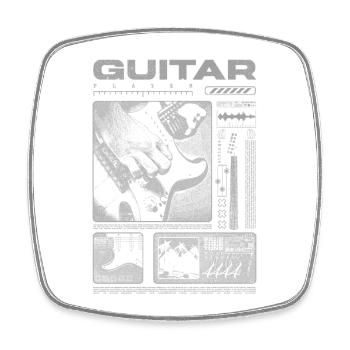Gitarrist, Rockgitarrist, Streetwear-Musiker - Viereckiger Kühlschrankmagnet - Weiß - Vorne