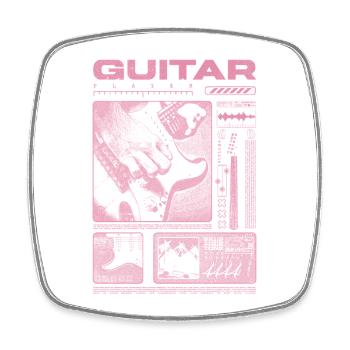 Gitarrist, Rockgitarrist, Streetwear-Musiker - Viereckiger Kühlschrankmagnet - Weiß - Vorne