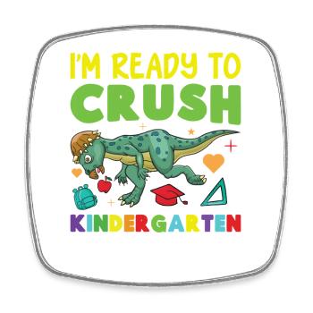 Pachycephalosaurus Kindergarten Outfit - Square fridge magnet - white - Front
