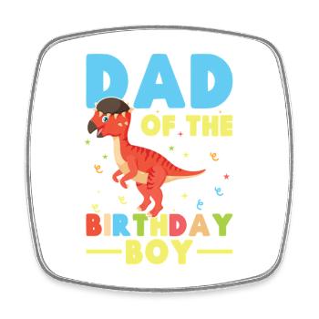  Pachycephalosaurus Dad Birthday Boy - Square fridge magnet - white - Front