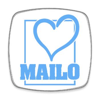 Bachelor Mailo - Square fridge magnet - white - Front