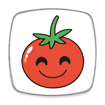 Giggle Tomato Motif - Square fridge magnet - white - Front