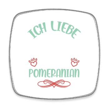 Ich liebe meinen Pomeranian - Viereckiger Kühlschrankmagnet - Weiß - Vorne