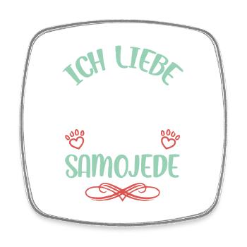 I love my Samoyed - Square fridge magnet - white - Front