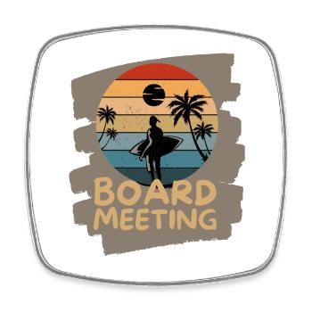 Surfing Board Meeting - Viereckiger Kühlschrankmagnet - Weiß - Vorne