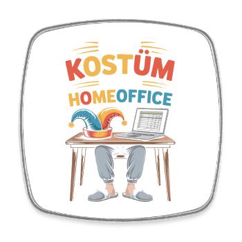 Costume is in the home office carnival carnival office - Square fridge magnet - white - Front