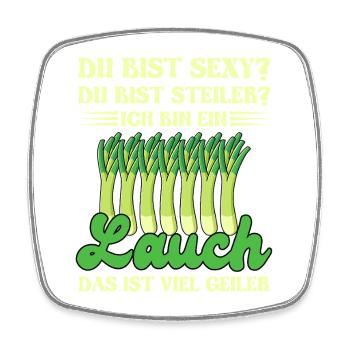Gewichtheber DU BIST SEXY DU BIST STEILER Lustiges - Viereckiger Kühlschrankmagnet - Weiß - Vorne