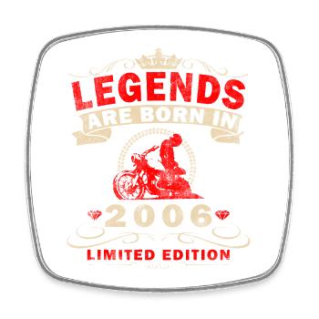 20e anniversaire Motocycliste Vintage 2006 - Magnet carré - blanc - Devant