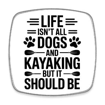 Kayaking Sprüche Hunde Lustiges Kayak Geschenk - Viereckiger Kühlschrankmagnet - Weiß - Vorne