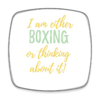 Ich boxe entweder oder denke darüber nach. - Viereckiger Kühlschrankmagnet - Weiß - Vorne