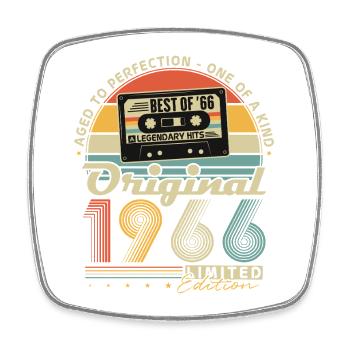 Cadeau rétro vintage pour son 60e anniversaire 1966 - Magnet carré - blanc - Devant