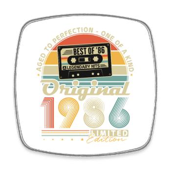 Cadeau rétro vintage pour le 40e anniversaire 1986 - Magnet carré - blanc - Devant