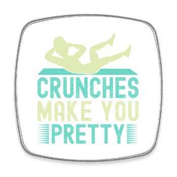 Fitness Fanatics Crunches Make You Pretty - Viereckiger Kühlschrankmagnet - Weiß - Vorne