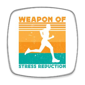 Running Run Weapon Of Stress Marathon Runner - Square fridge magnet - white - Front