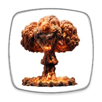The power of atoms - Square fridge magnet - white - Front