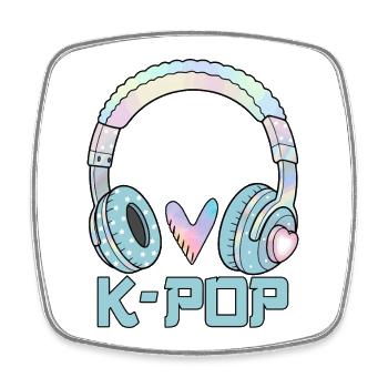 K Pop 케이팝 - Viereckiger Kühlschrankmagnet - Weiß - Vorne