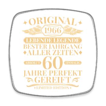 Born in 1966 Legend 60th Birthday - Square fridge magnet - white - Front