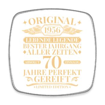 Born in 1956 Legend 70th Birthday - Square fridge magnet - white - Front