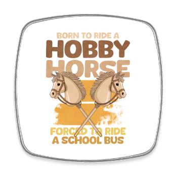 Hobby Horse School Bus - Square fridge magnet - white - Front
