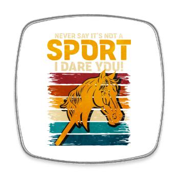 Pferd Dare Retro Sport Hobby Horsing - Viereckiger Kühlschrankmagnet - Weiß - Vorne